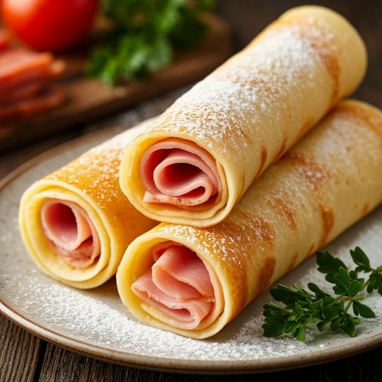 Домашние блины с ветчиной, кг