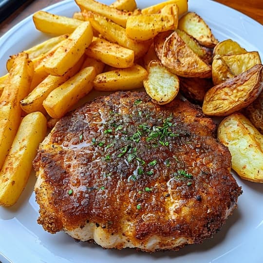 Жареная картошка и котлета, 350г